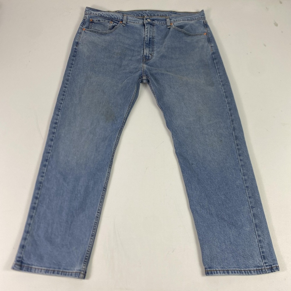 Levis 505 Jeans Mens 40x30 Light Wash Blue Denim Straight Leg Classic Fit Pants